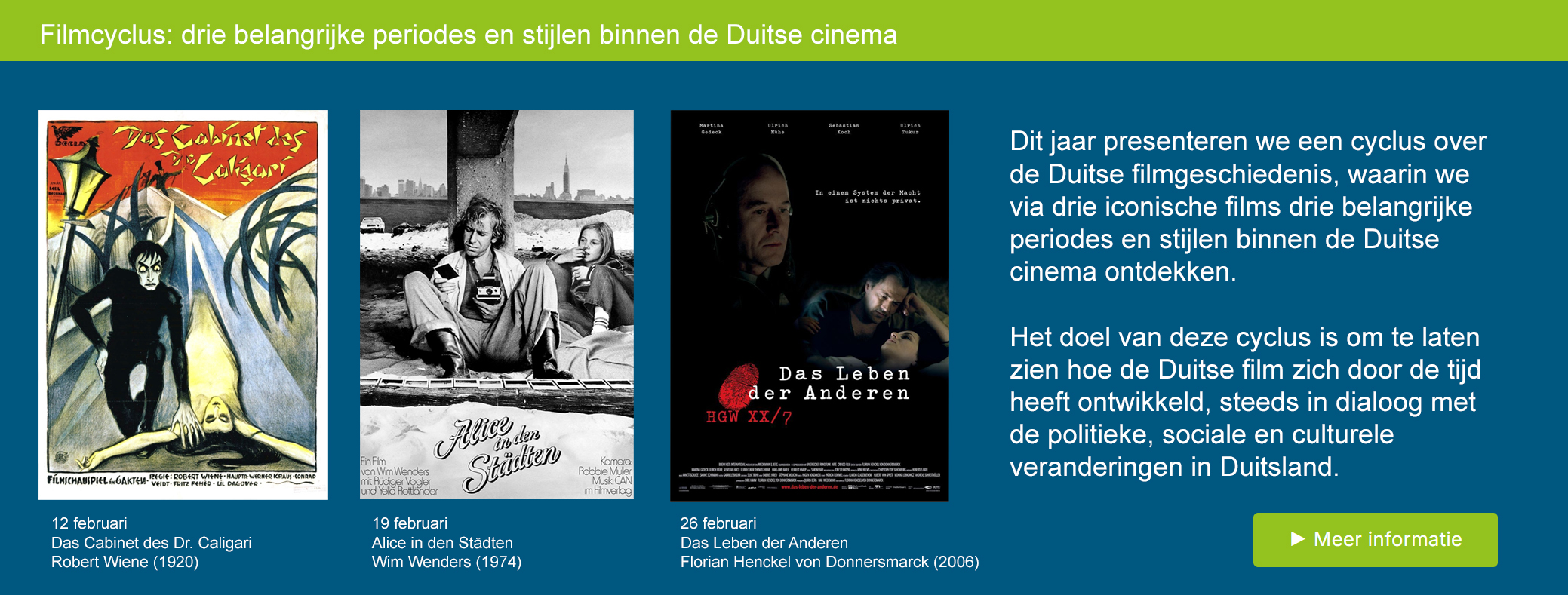 Duitse film cyclus in Strromhuis Neerijnen