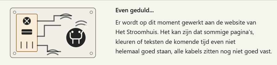 Even geduld – er wordt gewerkt